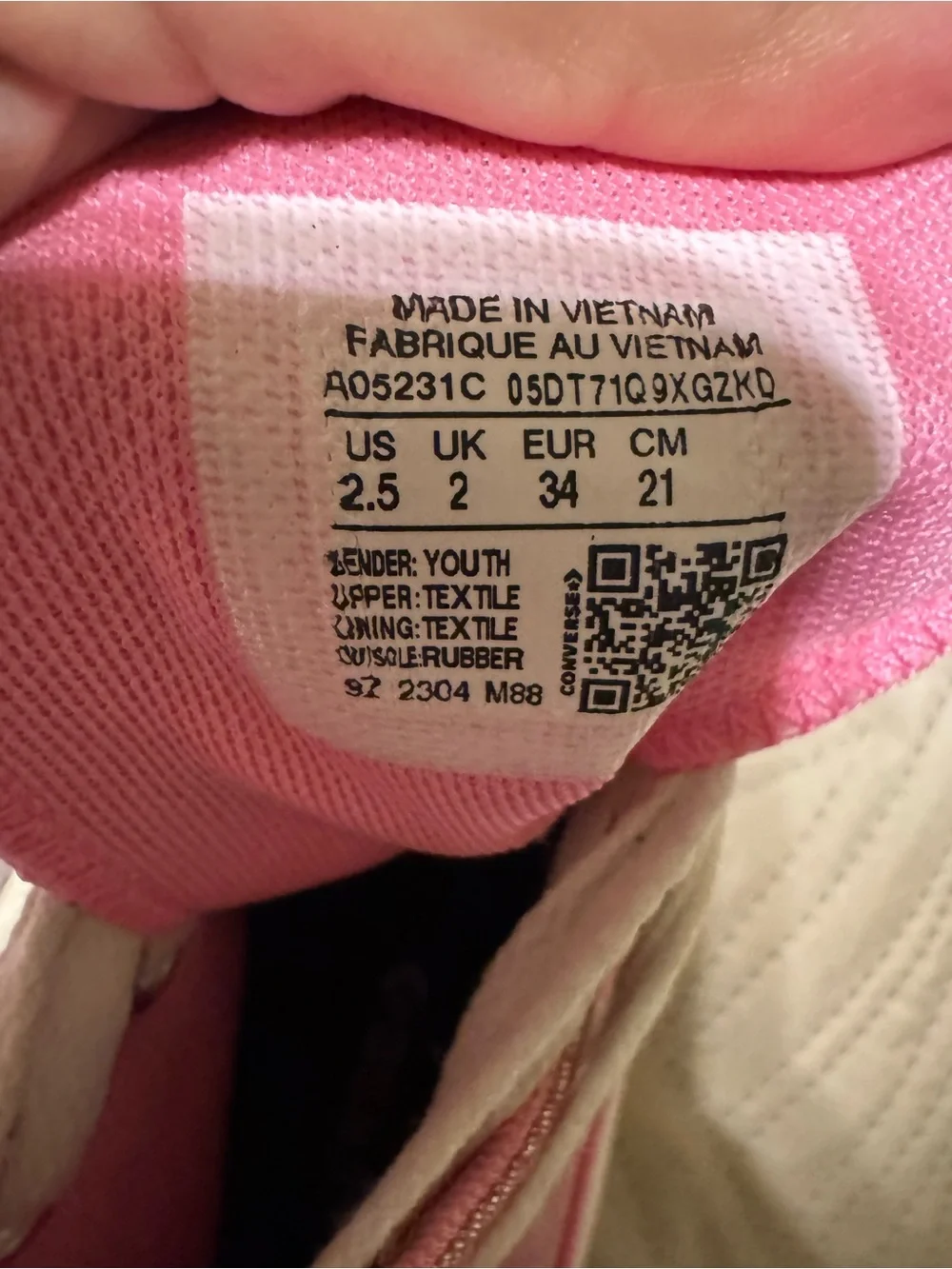 Converse All*Star Pink Glitter High-Top Sneakers Girls Sz 2.5